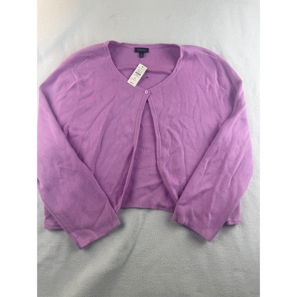 Talbots Cardigan Sweater Womens XL Extra Large Button Front Knit Lavender Purple - Picture 1 of 10
